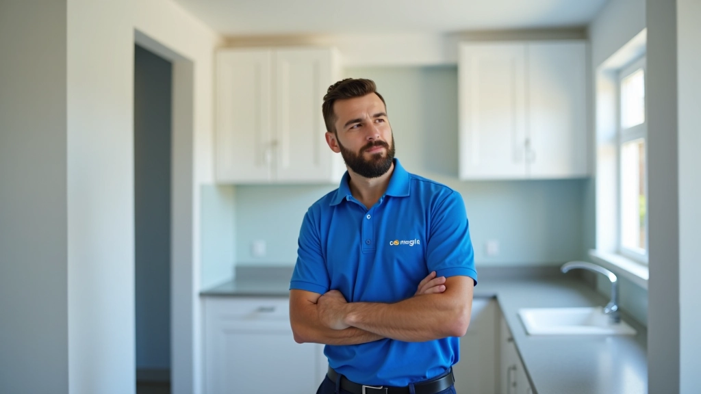 Técnico de certificação energética inspecionando janelas e isolamento de parede numa casa, com tablet em mãos registando dados