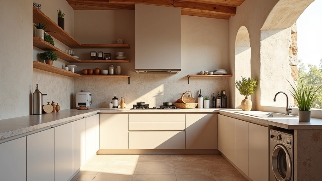 Cozinha tradicional com elementos modernos